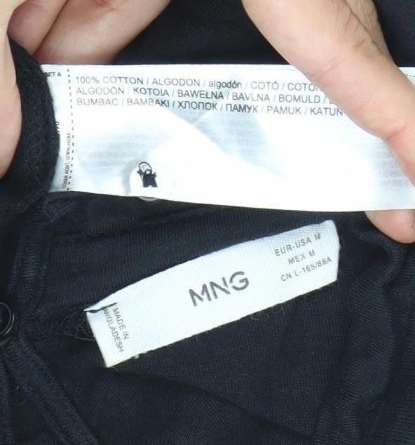 Womens UK Size M MNG Black Basic Blouse
