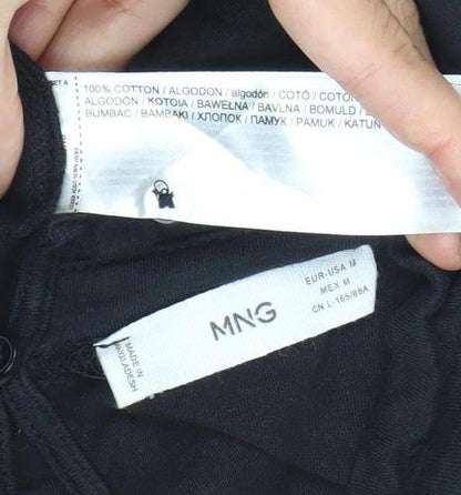Womens UK Size M MNG Black Basic Blouse