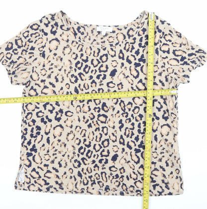 Womens UK Size 14 Principles Beige Basic T-Shirt