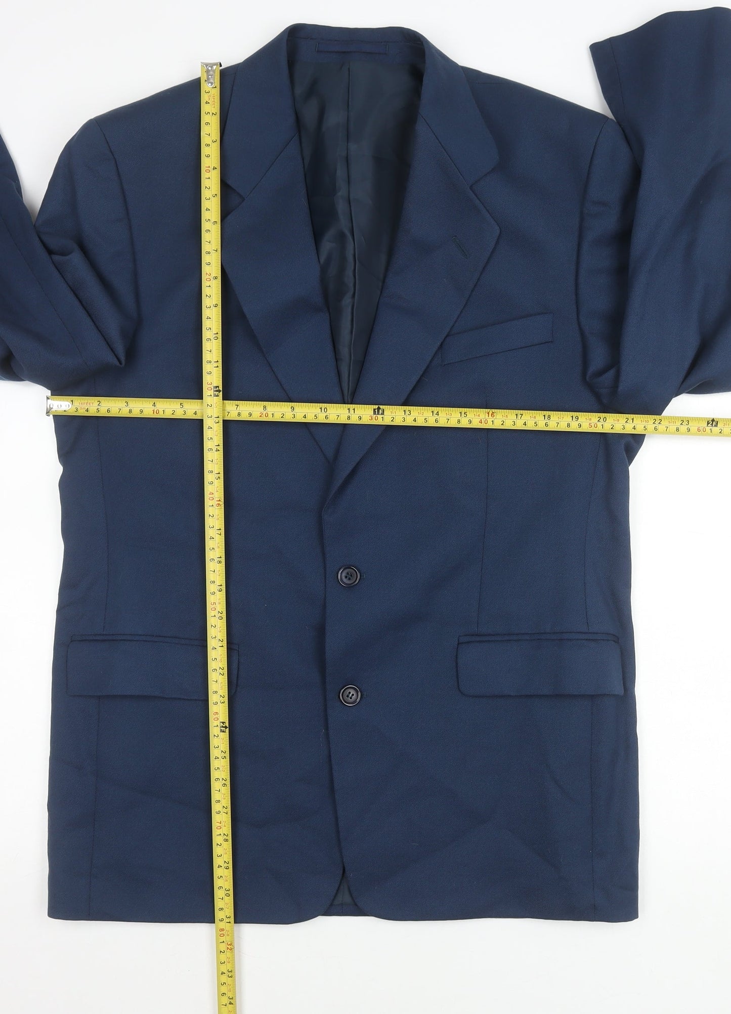 Berkertex Men’s Blue Wool Blazer Jacket 40 Chest Notch Lapel