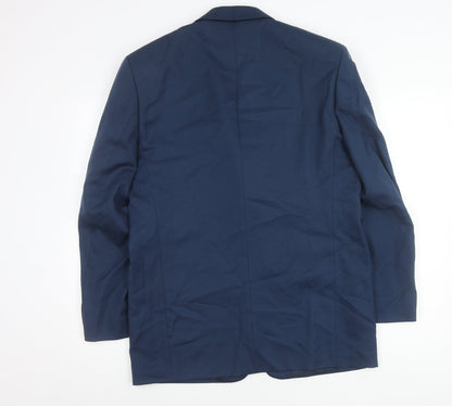 Berkertex Men’s Blue Wool Blazer Jacket 40 Chest Notch Lapel