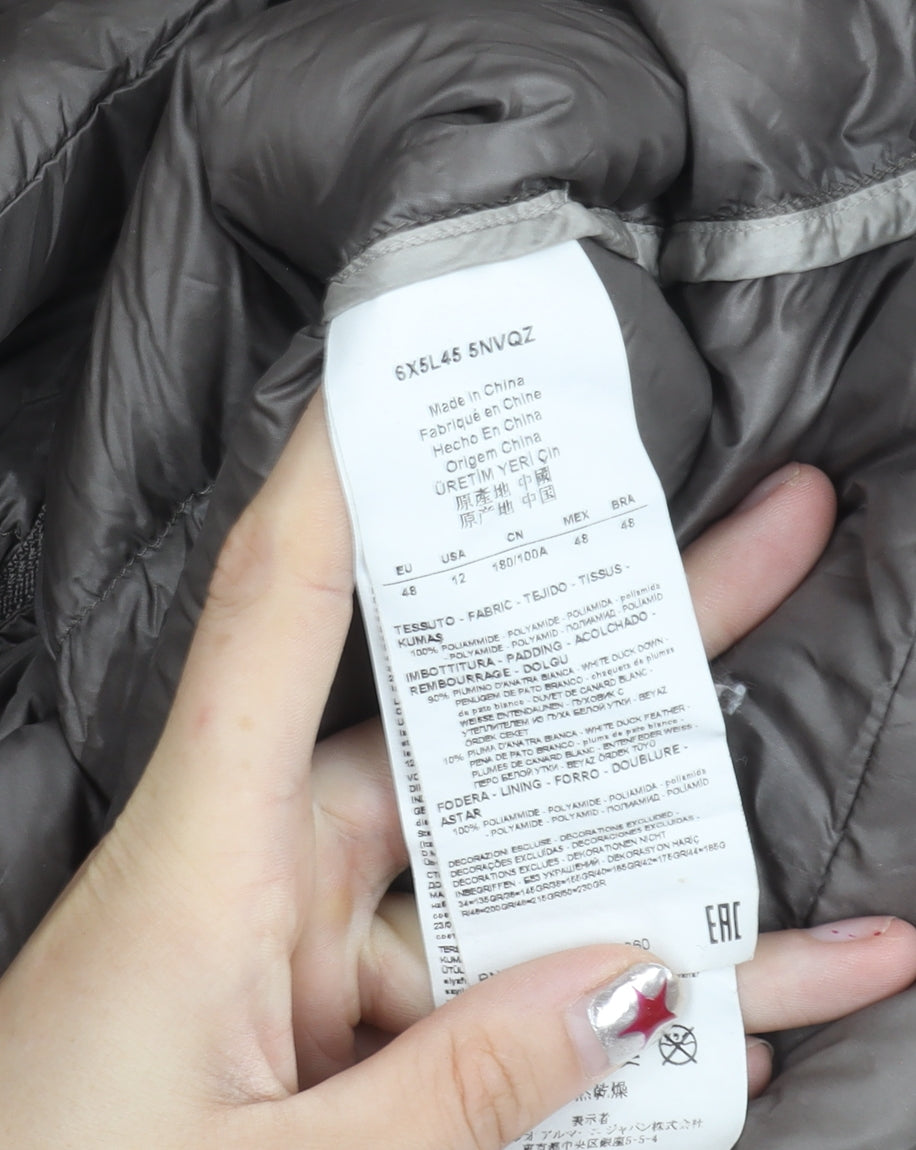 Armani Jeans Women Brown Size 12 Down Long Puffer Coat Hooded