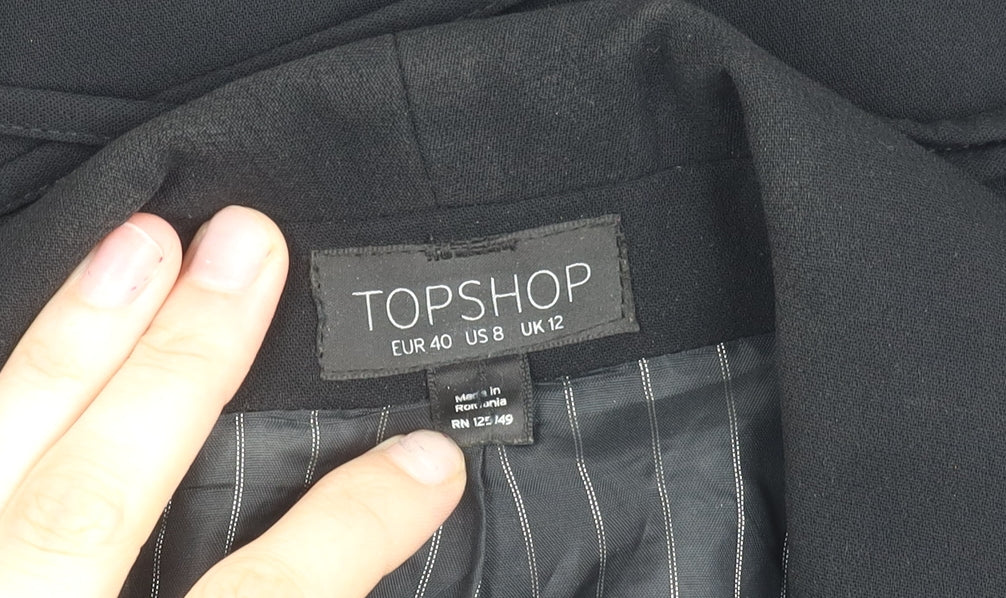 Womens UK Size 12 Topshop Regular Black Blazer