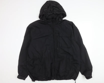 Mens UK Size XL Easy Black Windbreaker Coat