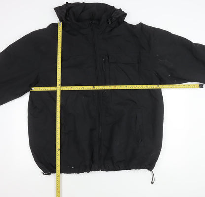 Mens UK Size XL Easy Black Windbreaker Coat