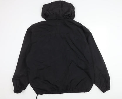 Mens UK Size XL Easy Black Windbreaker Coat