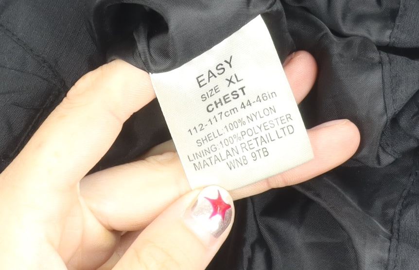 Mens UK Size XL Easy Black Windbreaker Coat