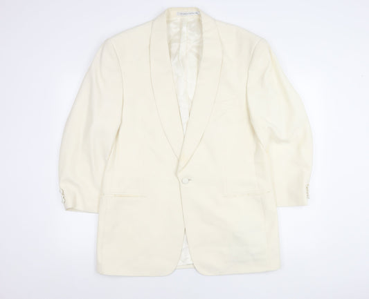 Marks & Spencer Women Ivory Shawl Lapel Tuxedo Jacket Size M 40in Chest