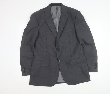 Marks and Spencer Men's Grey 40 Chest Blazer Jacket Medium