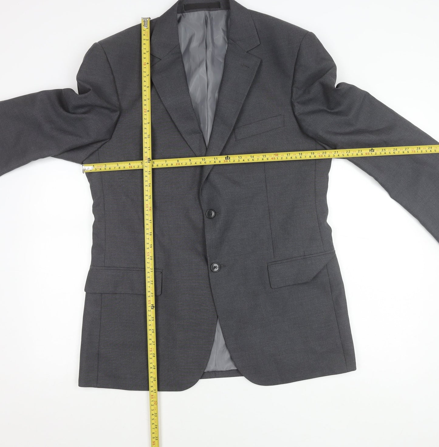 Marks and Spencer Men's Grey 40 Chest Blazer Jacket Medium