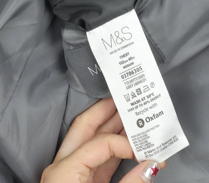 Marks and Spencer Men's Grey 40 Chest Blazer Jacket Medium