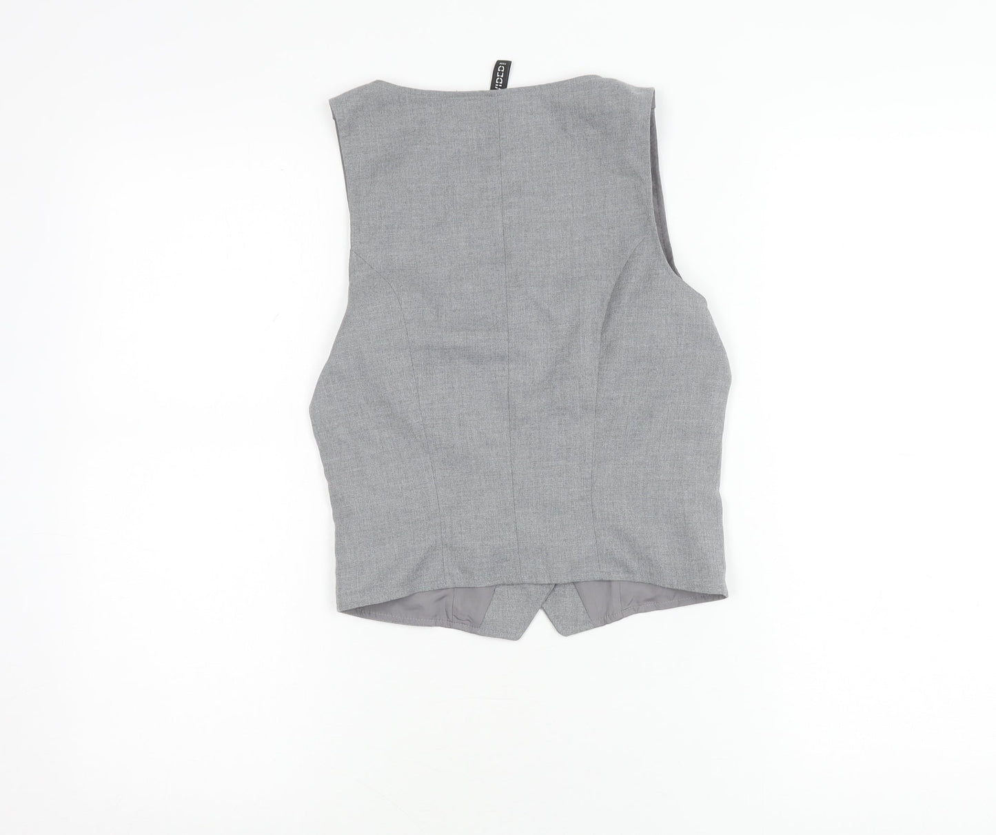 Womens UK Size XS H&M Grey Cropped Button-Up