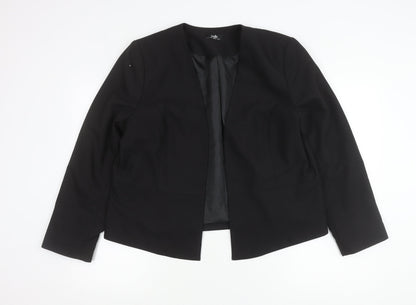 Wallis Women's Black Suit Jacket UK 18 Long Sleeve Lined Tailored