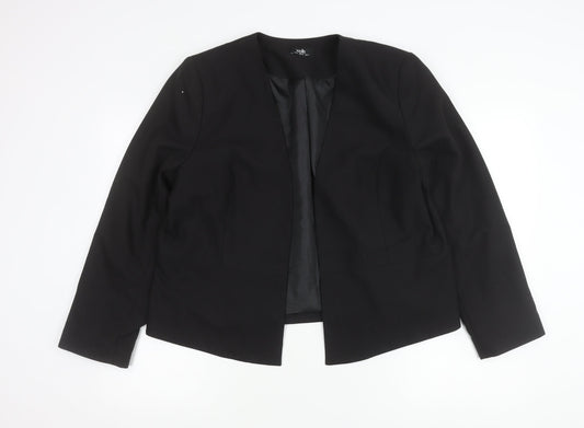 Wallis Women's Black Suit Jacket UK 18 Long Sleeve Lined Tailored