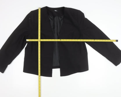 Wallis Women's Black Suit Jacket UK 18 Long Sleeve Lined Tailored