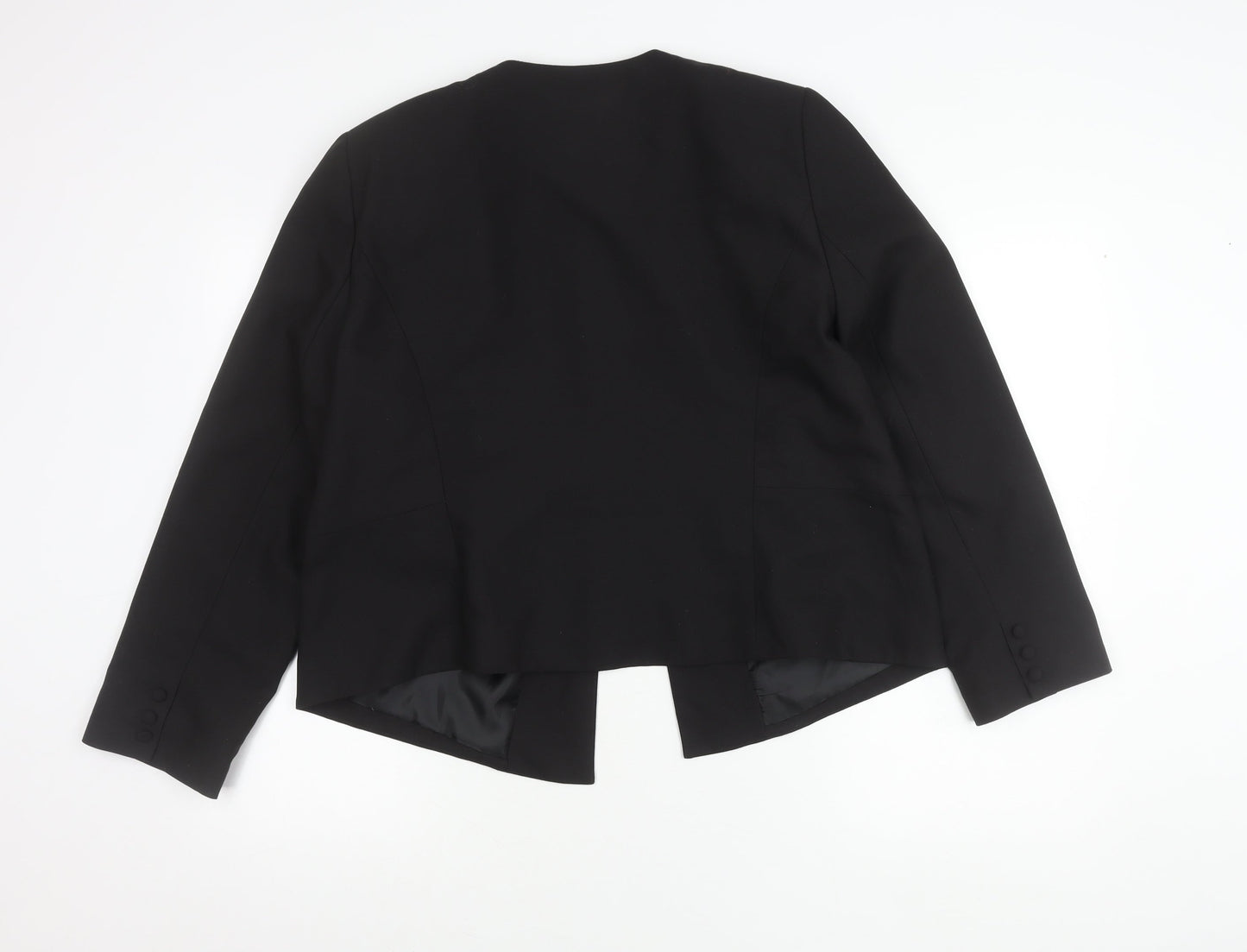 Wallis Women's Black Suit Jacket UK 18 Long Sleeve Lined Tailored