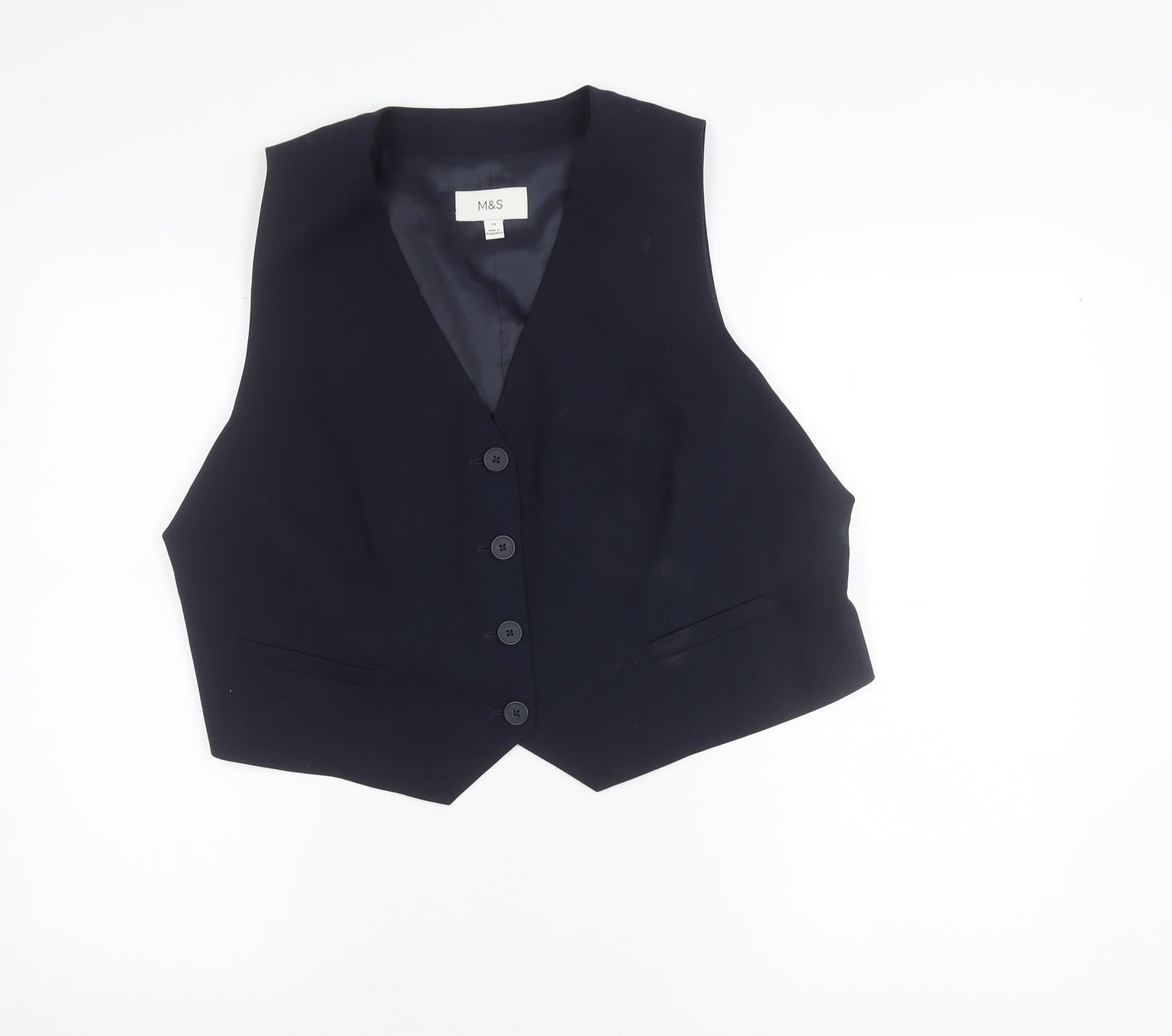 Marks and Spencer Women Blue Size 18 Waistcoat Business Formal