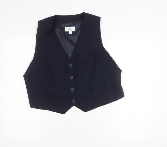 Marks and Spencer Women Blue Size 18 Waistcoat Business Formal