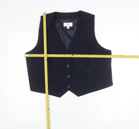 Marks and Spencer Women Blue Size 18 Waistcoat Business Formal