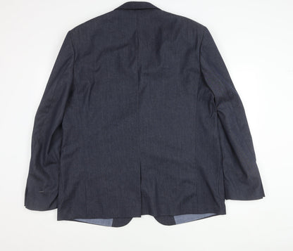 Jasper Conran Men's Blue XL Blazer Jacket Notch Lapel Formal