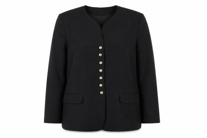 Mike Benet Womens Black Blazer Size 18 Tailored Eight-Button Jacket