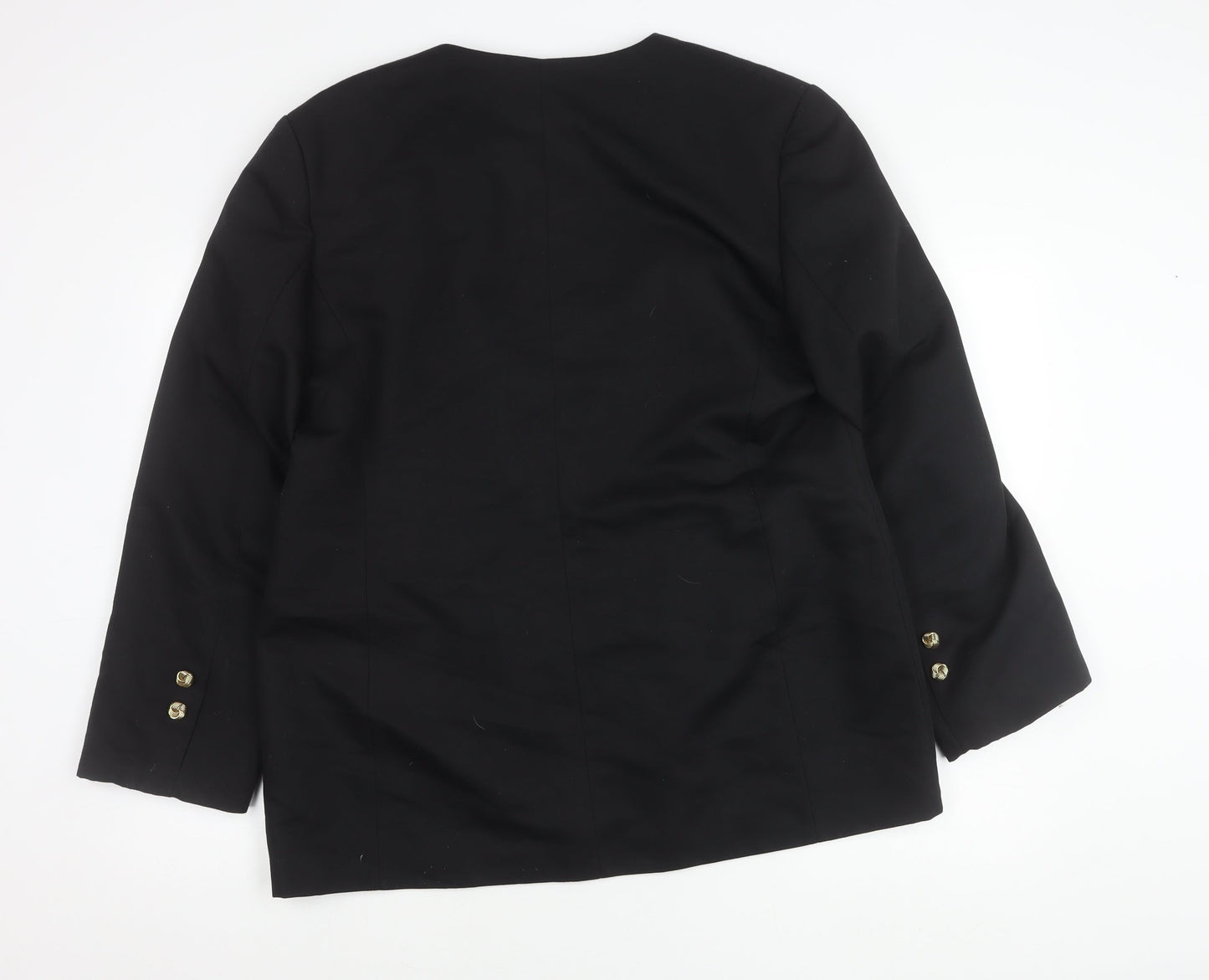 Mike Benet Womens Black Blazer Size 18 Tailored Eight-Button Jacket