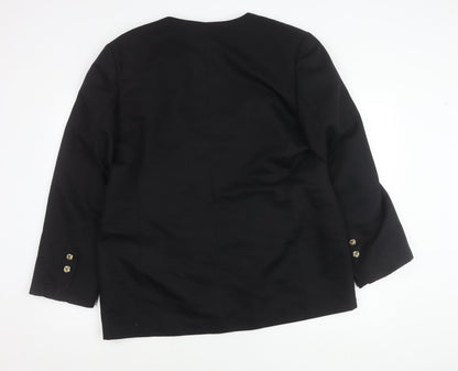 Mike Benet Womens Black Blazer Size 18 Tailored Eight-Button Jacket