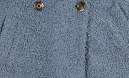 Primark Women’s Blue Mid-Length Fleece Overcoat Size 6