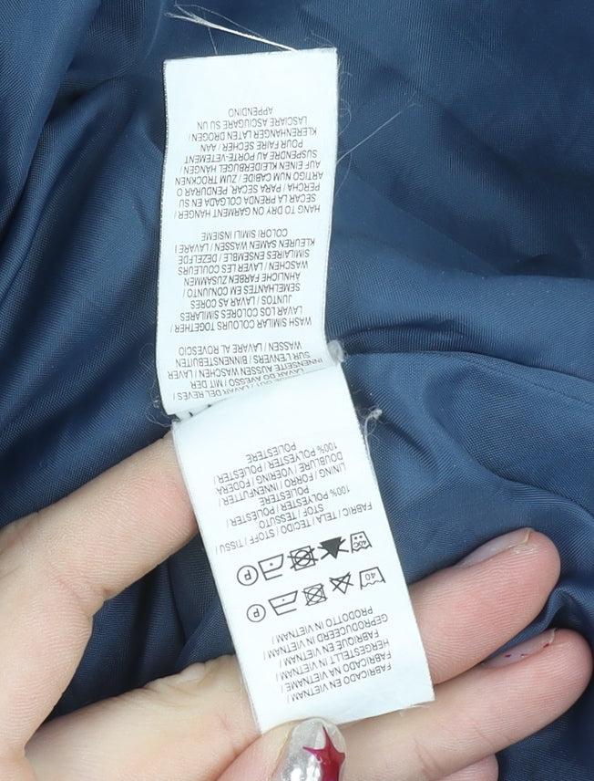 Primark Women’s Blue Mid-Length Fleece Overcoat Size 6