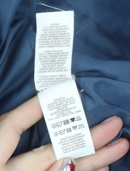 Primark Women’s Blue Mid-Length Fleece Overcoat Size 6