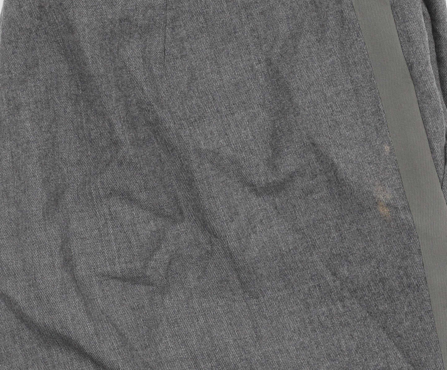 MaxMara Women’s Grey Wool Tapered Trousers Size 10 Belted Workwear