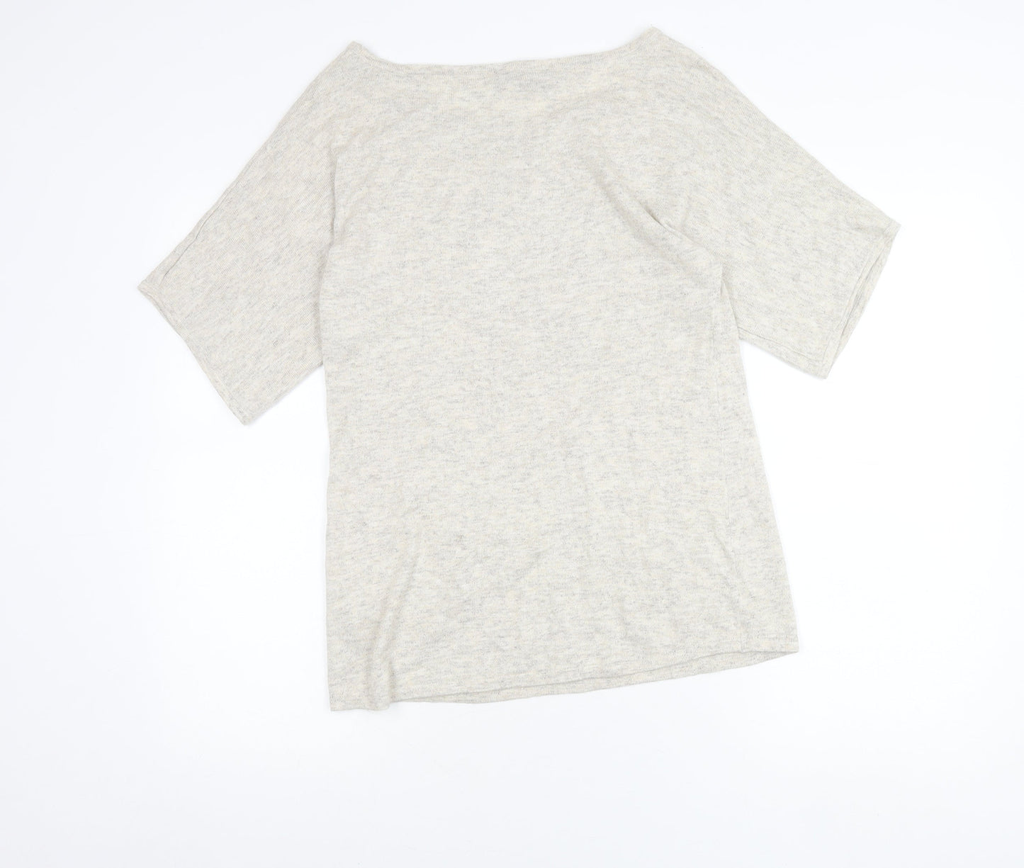 Archeologie Women’s Beige Beaded Boat Neck Knit T-Shirt Size M