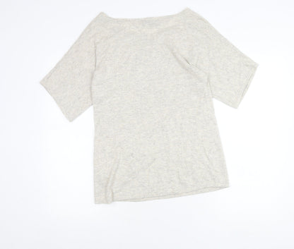 Archeologie Women’s Beige Beaded Boat Neck Knit T-Shirt Size M