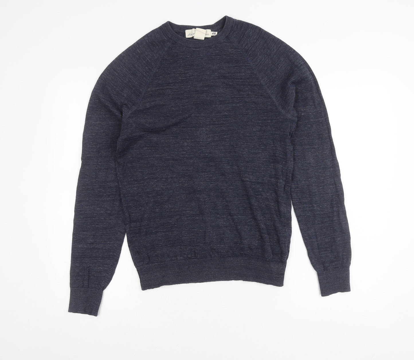H&M Men’s Blue Cotton Crew Neck Jumper XS Pullover Knit