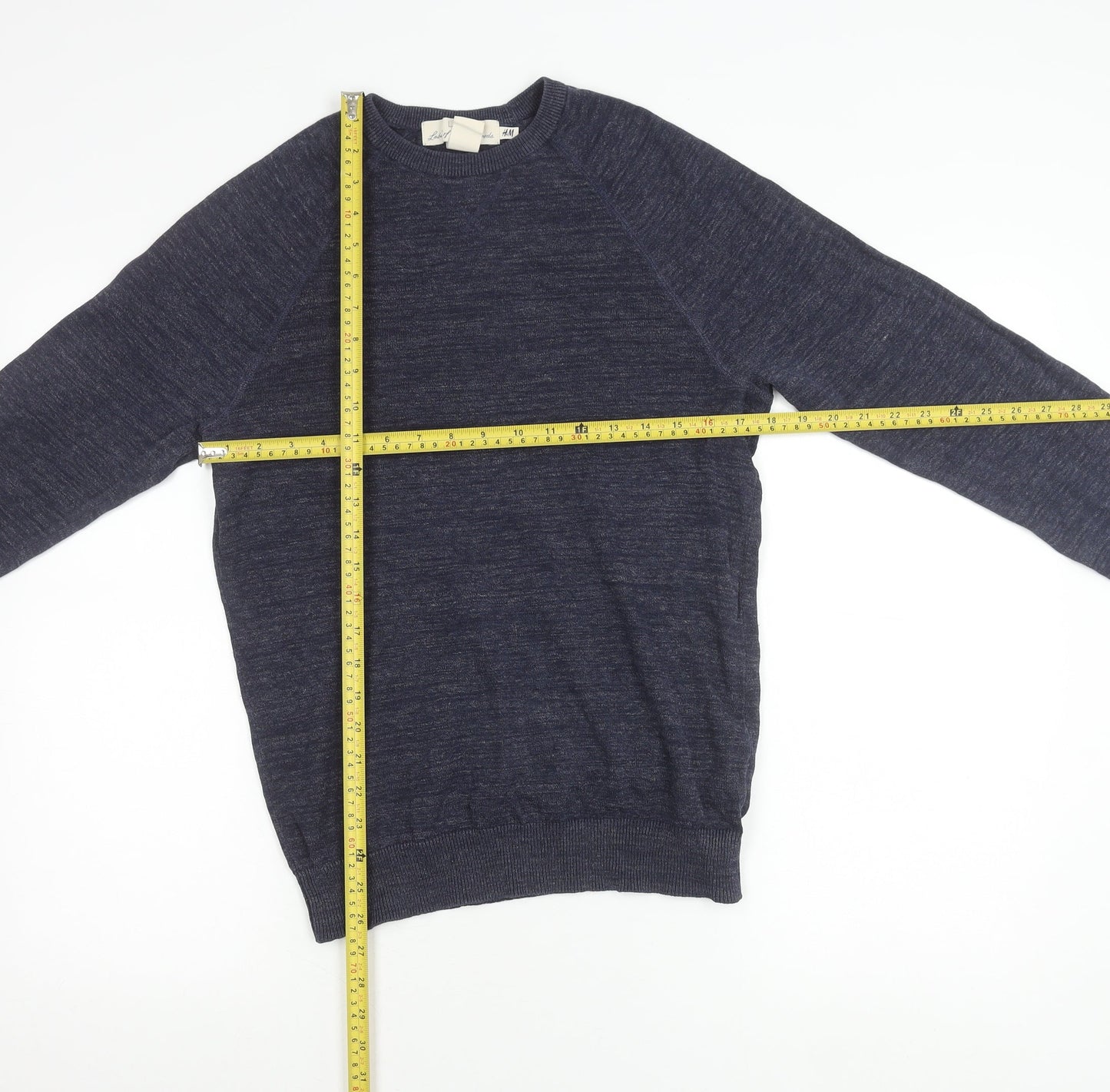 H&M Men’s Blue Cotton Crew Neck Jumper XS Pullover Knit