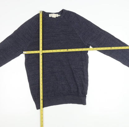 H&M Men’s Blue Cotton Crew Neck Jumper XS Pullover Knit