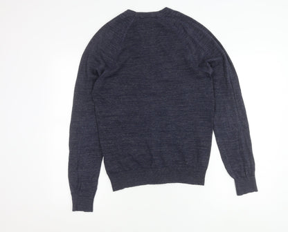 H&M Men’s Blue Cotton Crew Neck Jumper XS Pullover Knit