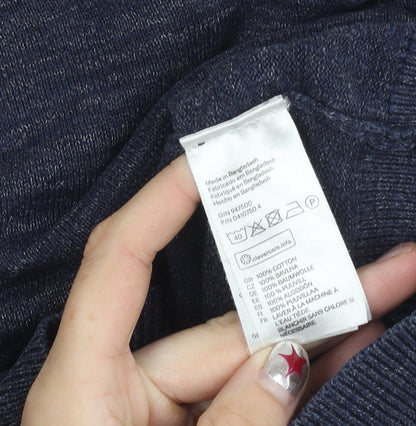 H&M Men’s Blue Cotton Crew Neck Jumper XS Pullover Knit