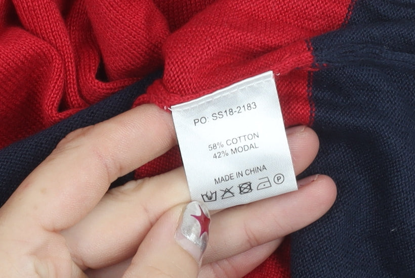 Hush Women's Red V-Neck Knit Jumper XL Cotton Blend