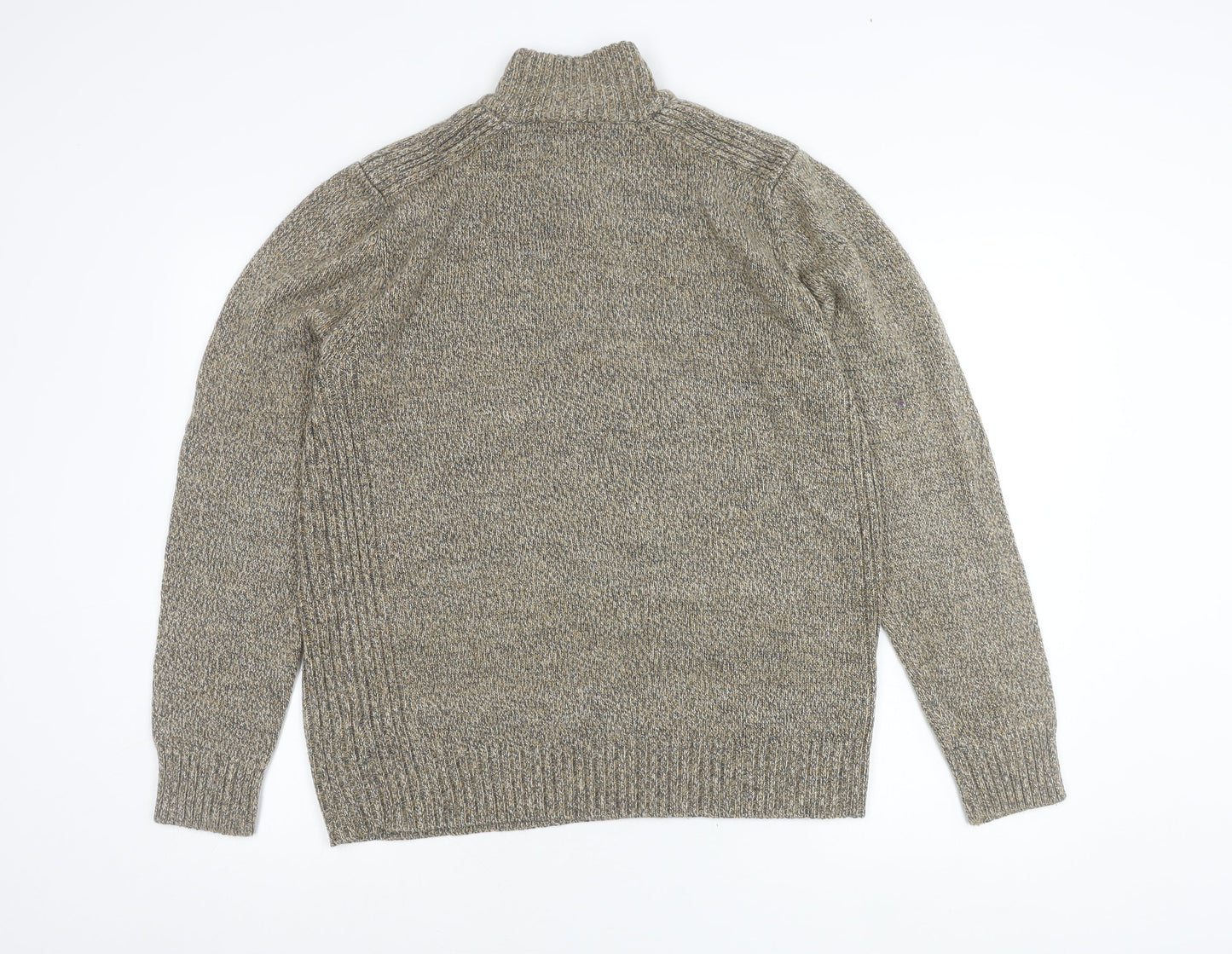 Kensington Eastside Men’s Grey L 1/4 Zip High Neck Knit Jumper