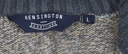 Kensington Eastside Men’s Grey L 1/4 Zip High Neck Knit Jumper