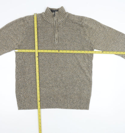 Kensington Eastside Men’s Grey L 1/4 Zip High Neck Knit Jumper