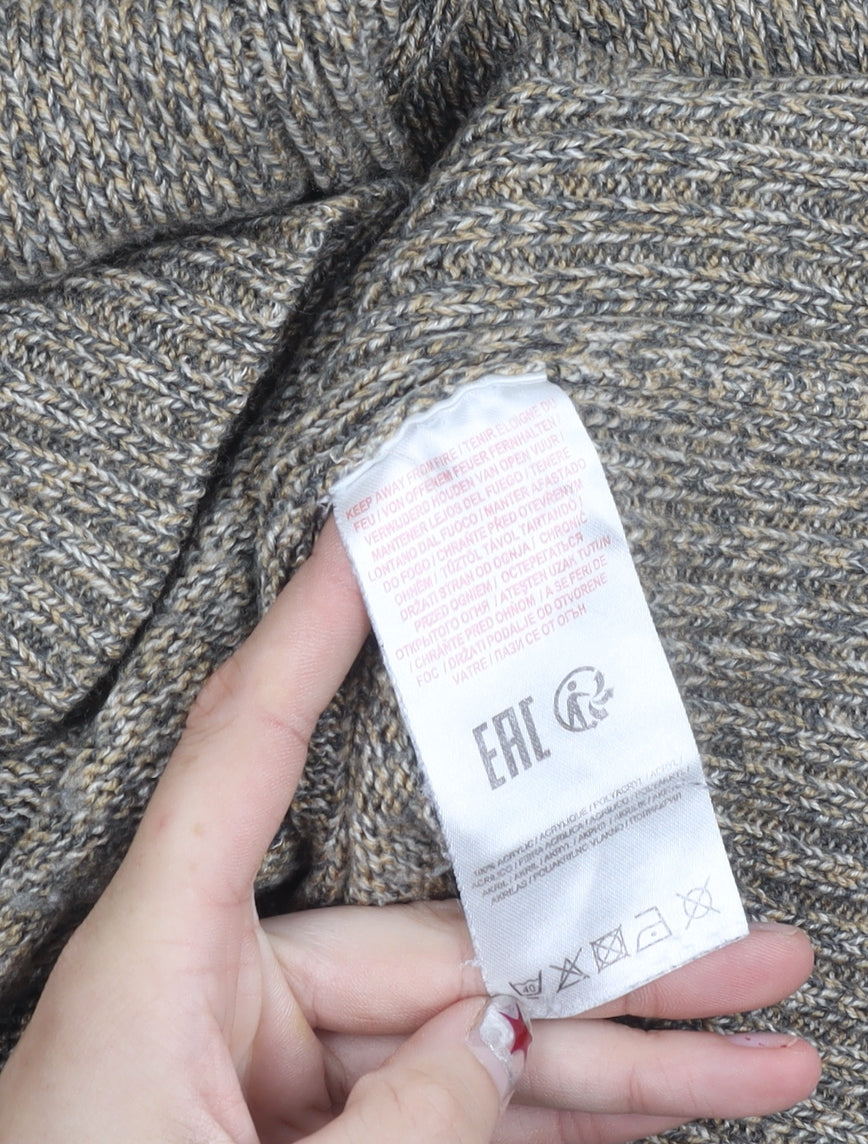 Kensington Eastside Men’s Grey L 1/4 Zip High Neck Knit Jumper