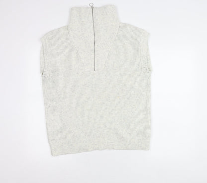 Womens UK Size S Marks and Spencer Grey Vest Jumper