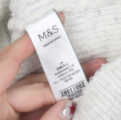 Womens UK Size S Marks and Spencer Grey Vest Jumper