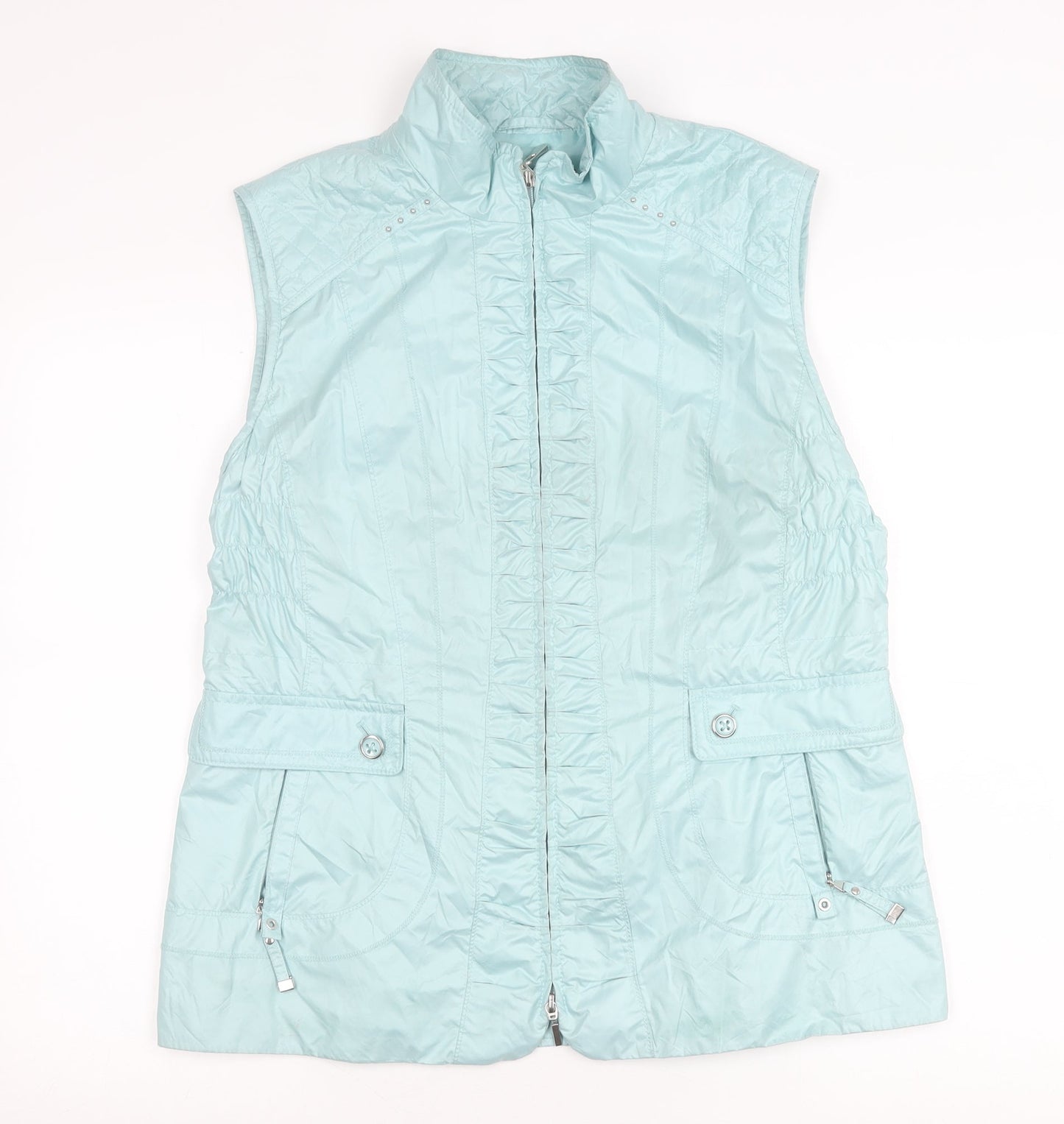 Gerry Weber Women’s Blue Sleeveless Waistcoat Size 14 Lightweight Puffer