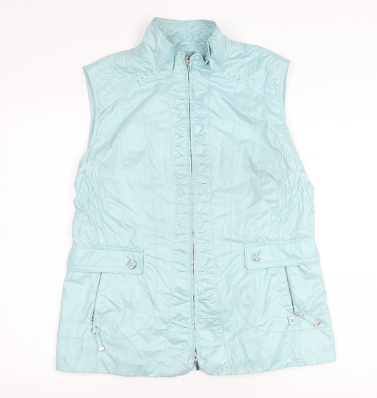 Gerry Weber Women’s Blue Sleeveless Waistcoat Size 14 Lightweight Puffer