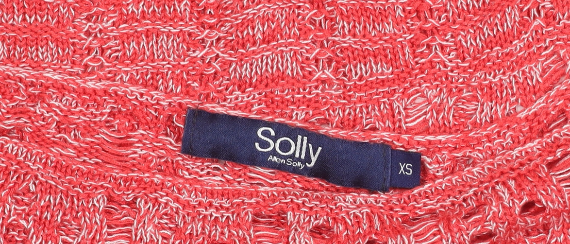 Allen Solly Womens Red XS Knit Viscose Blouse Summer Top