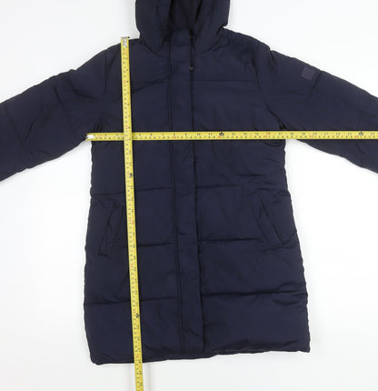 Gap Kids Girls Blue 10-11 Years Long Hooded Puffer Jacket Coat Winter
