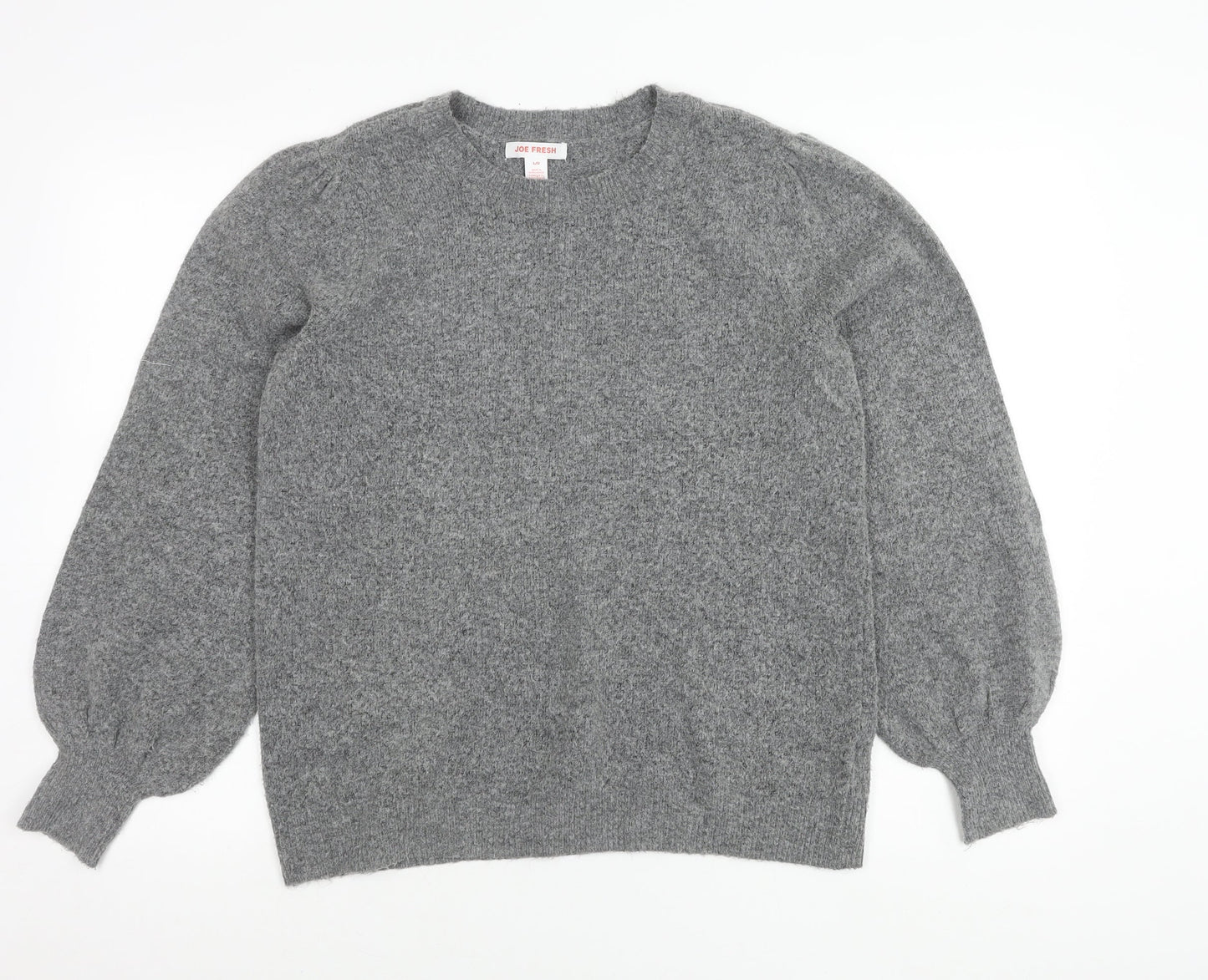 Joe Fresh Women’s Grey Pullover Jumper Size L Crew Neck Knitwear